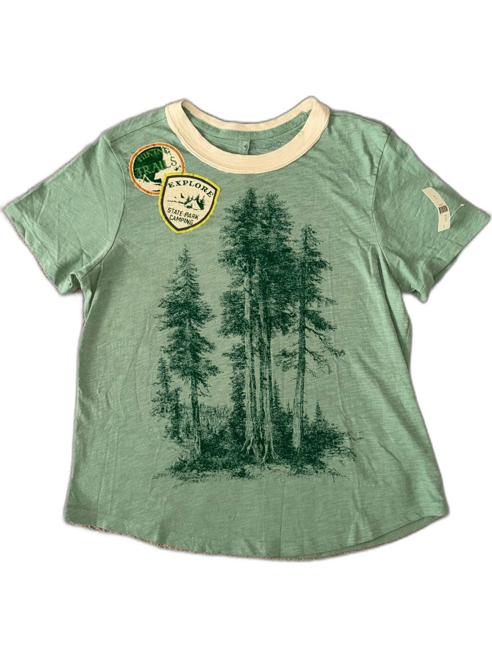 Pilcro Cotton Graphic Ringer Tee NWT Anthropologie